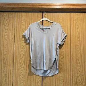 Cream v neck tee